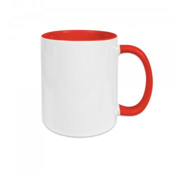 Kaffeetasse weiß/rot